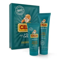 Cella BIO Geschenkset Rasiercreme Tube Aloe Vera 150 Ml & Balsam 100