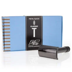 Fatip Metal Black Classic Groß Rasierhobel Offener Kamm 42109