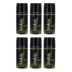 Malizia UOMO Vetyver Deodorant Bodyspray 6 X 150 Ml