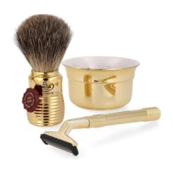 Omega 6127.12 Rasur Set - Pinsel Dachshaar Stockzupf + Rasierer + Sch -Dambiro Verkäufe omega 612712 rasur set pinsel dachshaar stockzupf rasierer schale3