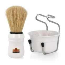 Omega Rasur-Set Om49.18 Rasierpinsel & Tiegel (Weiß) -Dambiro Verkäufe omega rasur set om4918 rasierpinsel borste tiegel weiss3