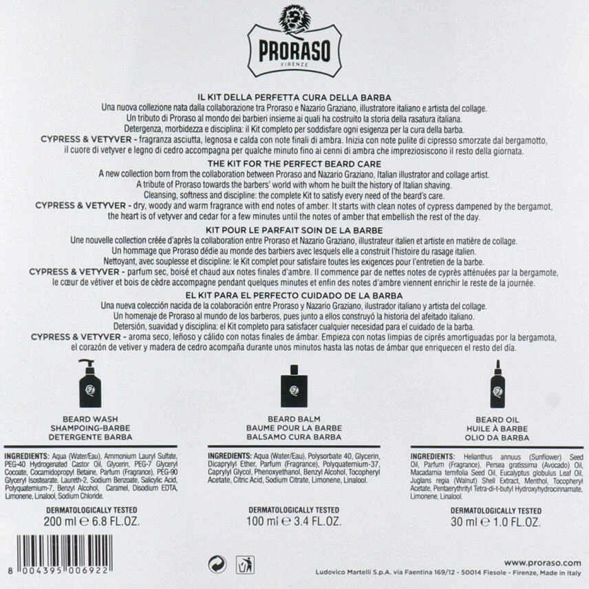 Proraso Geschenkbox Cypress & Vetyver Bartöl + Bartbalsam + Bartshamp 8 Proraso Geschenkbox Cypress & Vetyver Bartöl + Bartbalsam + Bartshamp – Bild 6