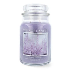 Village Candle Frosted Lavender Duftkerze Großes Glas 602 G