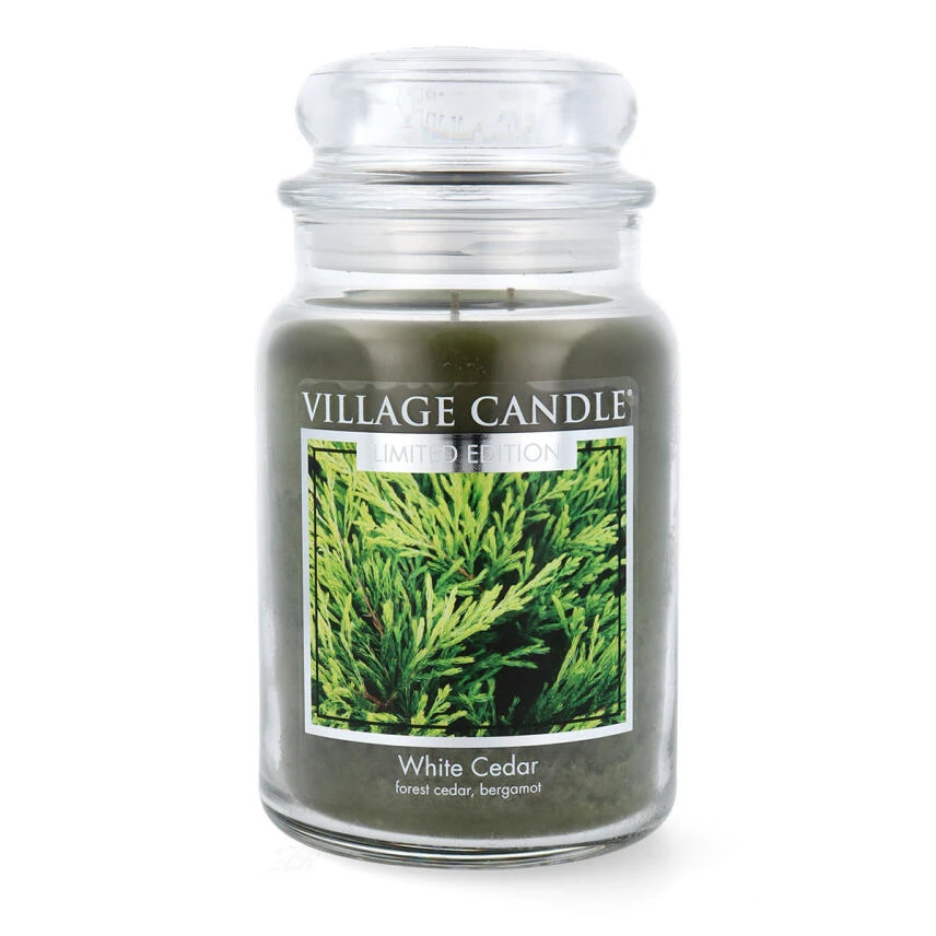 Village Candle White Cedar Duftkerze Großes Glas 626 G 3 Village Candle White Cedar Duftkerze Großes Glas 626 G