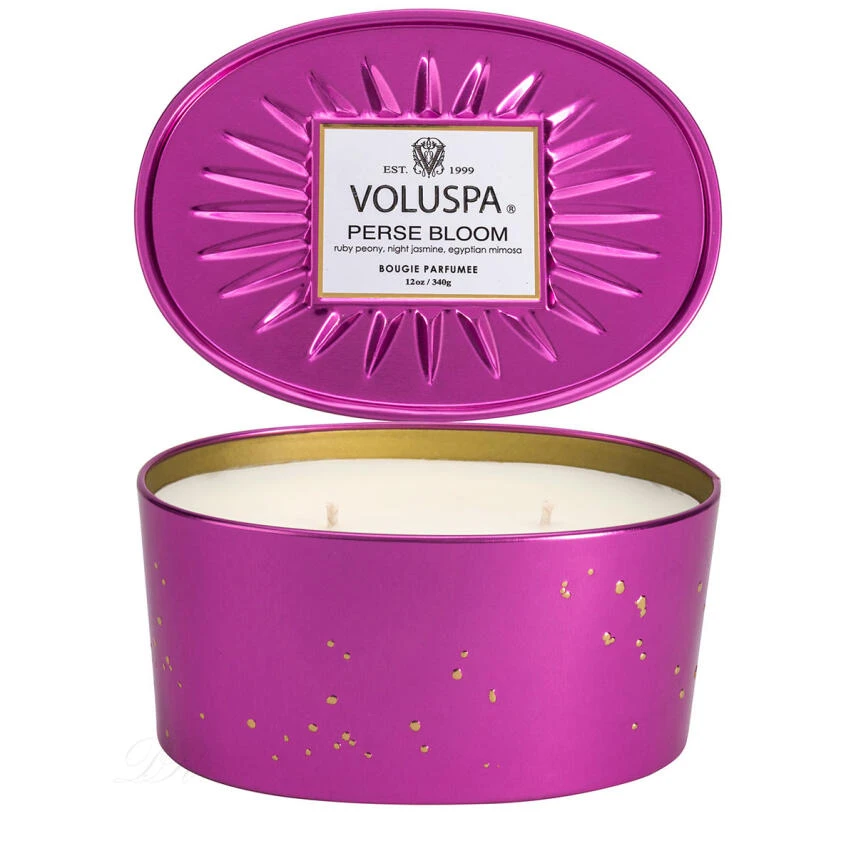 Voluspa Vermeil Collection Oval Tin Perse Bloom Duftkerze 340 G 3 Voluspa Vermeil Collection Oval Tin Perse Bloom Duftkerze 340 G