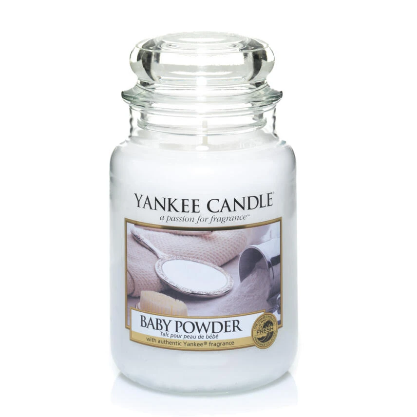 Yankee Candle Baby Powder Duftkerze Großes Glas 623 G 3 Yankee Candle Baby Powder Duftkerze Großes Glas 623 G